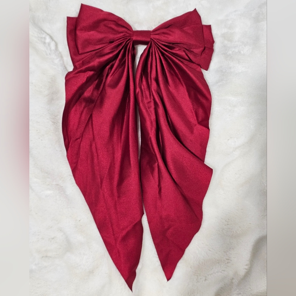 Red Hair Bow Alligator Clip Style